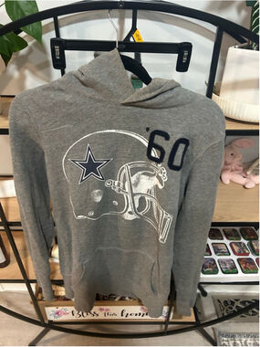 Women's PINK Gray Dallas Cowboys Hoodie M